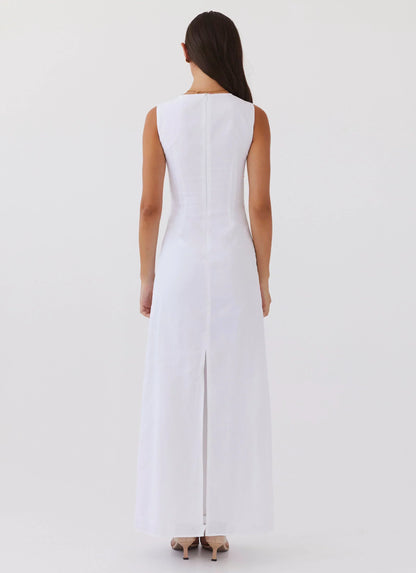 Eloise High Neck Maxi Dress - White