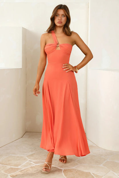 Styled Like A Star One Shoulder Maxi Dress