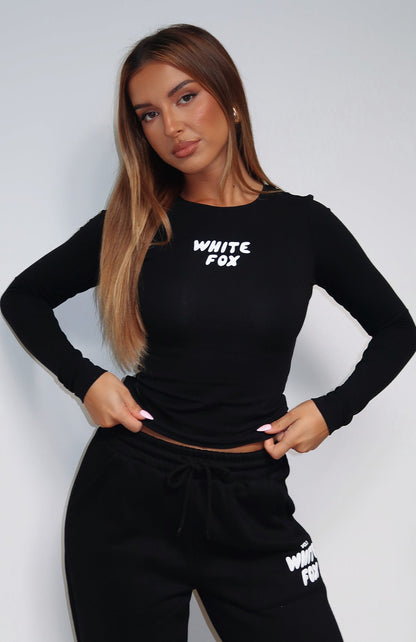 Young And Impatient Long Sleeve Baby Tee Black